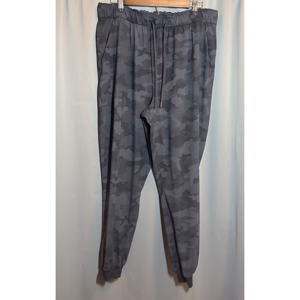 Lululemon Stretch High Rise Full Length Jogger Heritage 365 Camo Deep Coal Sz 14